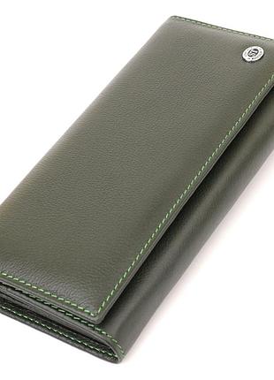 Классический кошелек для женщин на магните st leather 22744 зеленый