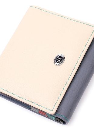 Кошелек женский с оригинальной монетницей из натуральной кожи st leather 19507 разноцветный