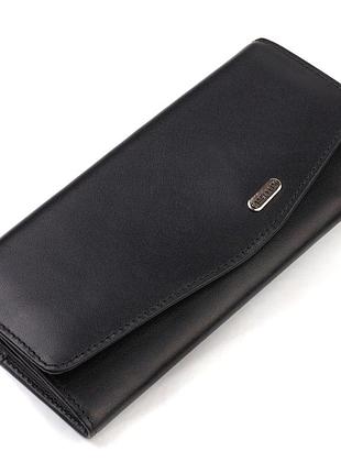 Шикарный женский кошелек с удобным функционалом кожаный canpellini 21724 черный