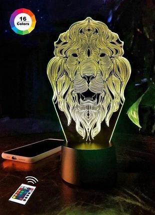 Ночник-светильник 3d "лев 2" 24х13 см 3dtoyslamp es464