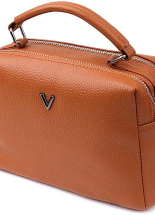 Женская сумка из натуральной кожи с двойным внутренним пространством vintage 22921 рыжий