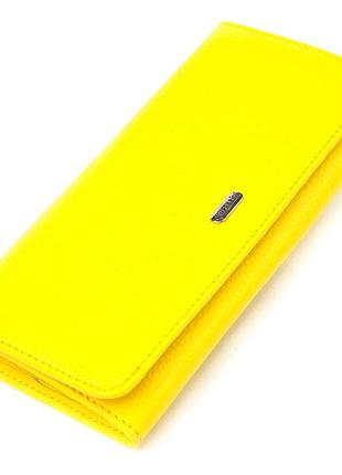 Яркий молодежный кошелек из натуральной кожи флотар canpellini 21612 лимонный
