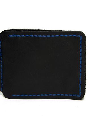 Темно-синий кожаный зажым для денег с магнитом gofin skg-10039