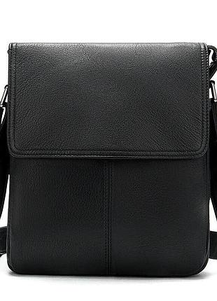 Сумка-мессенджер кожаная vintage 20015 черная