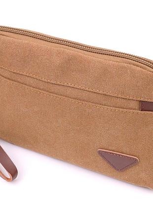 Практичная мужская барсетка из текстиля 21260 vintage коричневая
