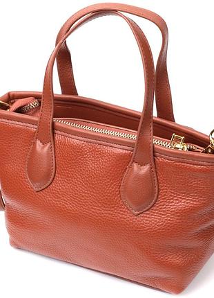 Сумка женская с двумя ручками из натуральной кожи vintage 22285 коричневая