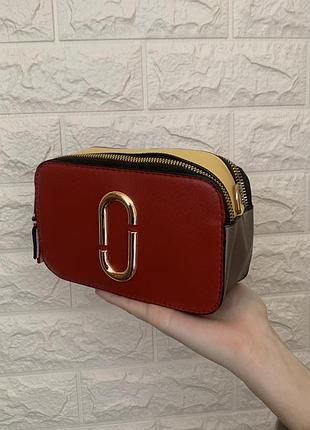 Модная женская сумочка клатч, маленькая сумка через плечо в стиле marc jacobs красный