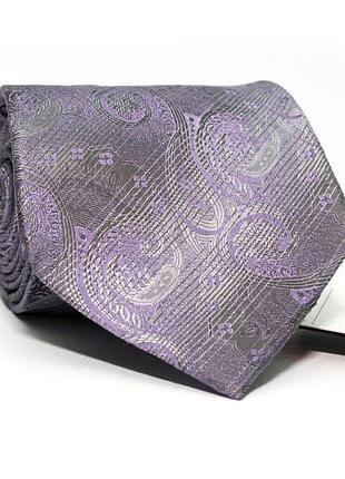 Галстук мужской фиолетово-серый перелив с узором emilio corali gin-2383