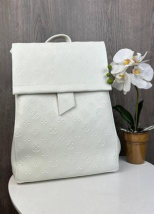 Женский городской рюкзак сумка трансформер стиль луи витон белый, сумка-рюкзак для девушек