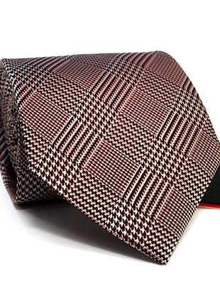 Галстук мужской бордовый в клетку emilio corali gin-2549