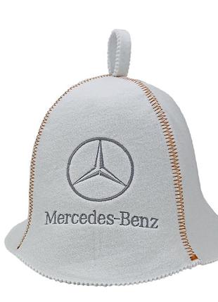 Банная шапка luxyart "mercedes", искусственный фетр, белый (la-313)