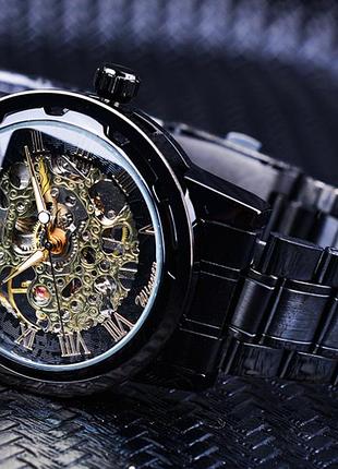 Механічний чоловічий наручний годинник winner skeleton