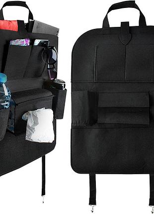 Органайзер для автомобильного сиденья xtobb, 7 карманов, материал: фетр, черный