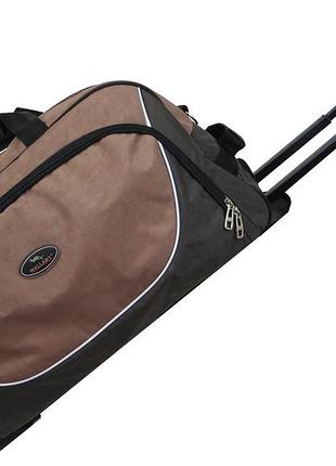 Сумка дорожная на колесах 57l wallaby хаки с коричневым