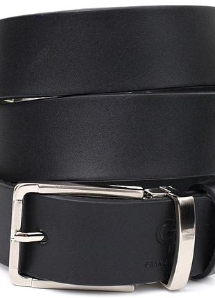 Практичний брючний ремінь для чоловіків з натуральної шкіри grande pelle 11677 чорний