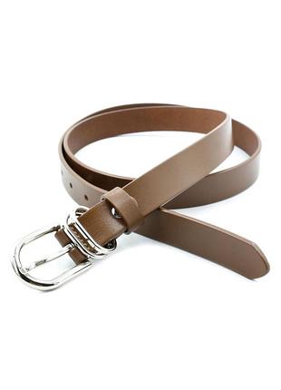 Жіночий шкіряний ремінь 2,3 х 110 см weatro коричневий
