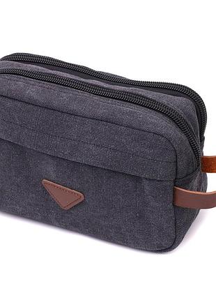 Стильная барсетка для мужчин на два отделения из качественного текстиля vintage 22233 черный