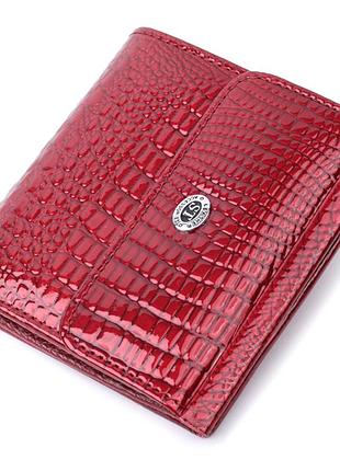 Фактурний жіночий гаманець із натуральної шкіри st leather 22705 червоний