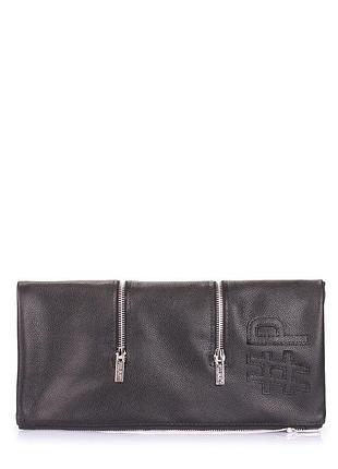 Жіночий шкіряний двосторонній клатч poolparty chrome чорний