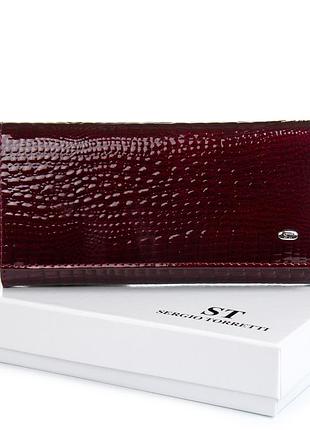 Podium кошелек lr женский кожа-лак sergio torretti few501-2 wine red