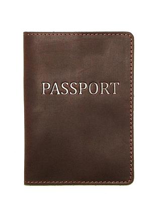 Шкіряна обкладинка на паспорт dnk leather passport-h темно-коричнева