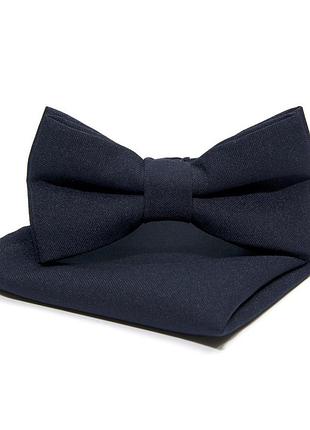 Набір 2 в 1 метелик gofin з хустинкою темно-синього кольору abn-12004