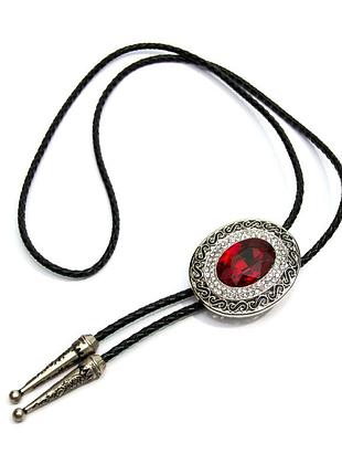 Краватка боло gofin з каменем червоного кольору bolo-52077