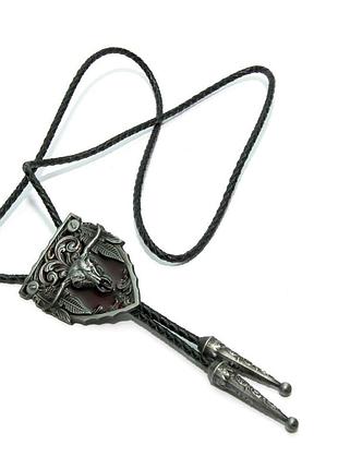 Краватка боло gofin з буйволом на червоному фоні bolo-52050