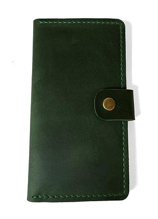 Мужское кожаное зеленое портмоне gofin skg-10019