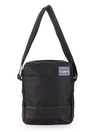 Мужская текстильная сумка с ремнем на плечо poolparty черная