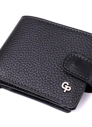 Стильное портмоне из люксовой зернистой кожи флотар grande pelle 22875 черный