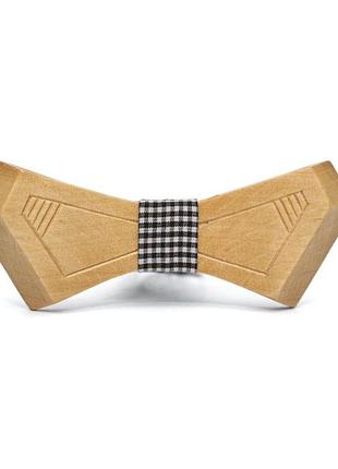 Деревянная галстук бабочка gofin необычная светлая gbdh-8142