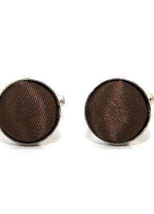 Круглые запонки gofin коричневые однотонные zphs-3155