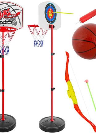 Дитячий набір 2в1: баскетбол і стрільба з лука з регульованим щитом kruzzel