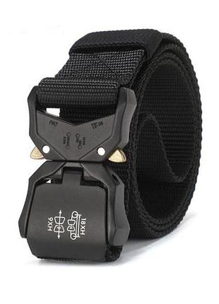 Тактический черный ремень с пряжкой king cobra