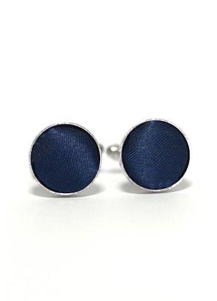 Круглые запонки gofin темно-синие однотонные zphs-3132