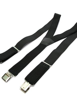 Широкие подтяжки gofin мужские черные y образные 4 см pbp-4622