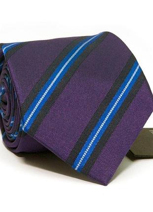 Галстук фиолетовый с синими полосками emilio corali gin-2315