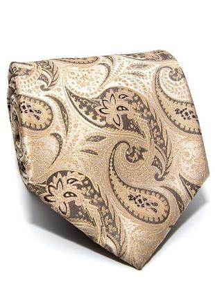 Галстук бежевый milimetricс узором ml-20-35