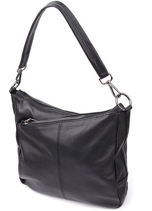 Женская сумка с двумя ремешками из натуральной кожи vintage 23053 черный