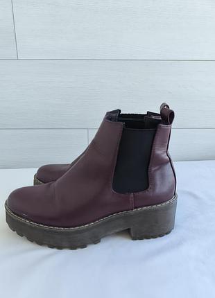 Ботинки челси на тракторной подошве h&amp;m divided 37 р. бордовые