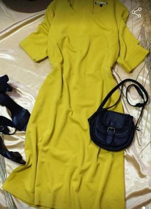 Гірчичне шикарне плаття 16