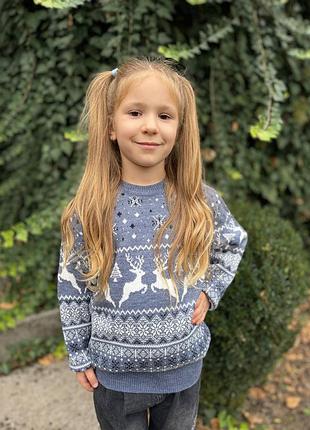 Свитер детский новогодний для девочки