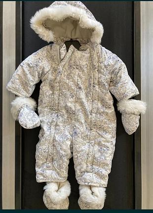 H&amp;m. 62 размер детский теплый осень - зима комбинезон.