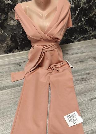 Фирменный стильный комбинезон брючный скинни asos с поясом нарядный праздничный деловой классический