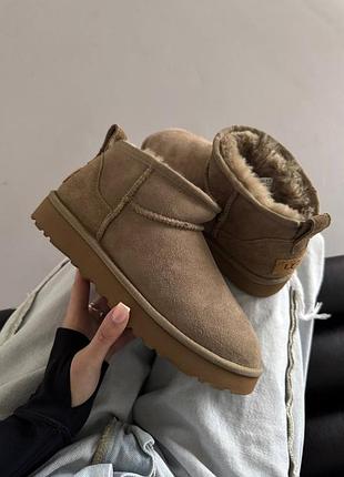 Женские натуральные угги на овчине ugg ultra mini