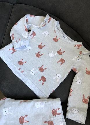 Коттоновый стильный набор с зайчиками от carter’s для девчонки 24 мес. ( 2 года )