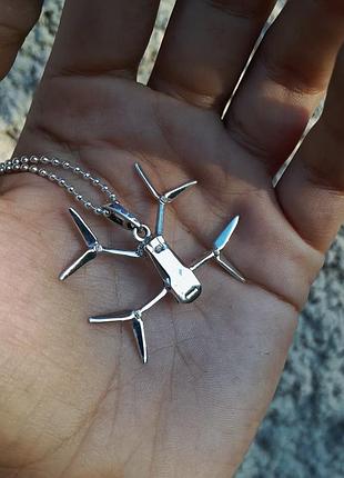 Срібний кулон дрон мавік, срібло 925 ручна робота