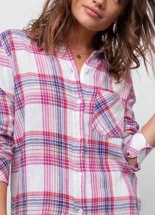 Стильна сорочка в клітинку m&s світло рожевого кольору
