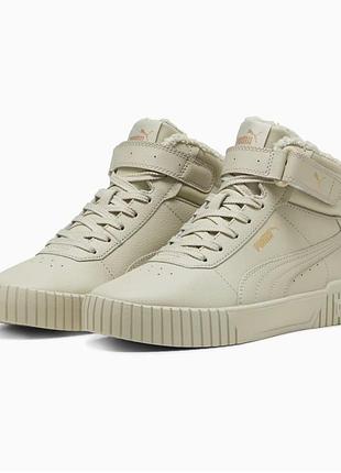 Високі утеплені шкіряні кросівки puma carina 2.0